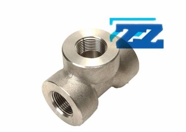 Threaded Reducer Steel Pipe Tee 2 x 1 Inch 3000 # ASTM A182 F53 BS 3799
